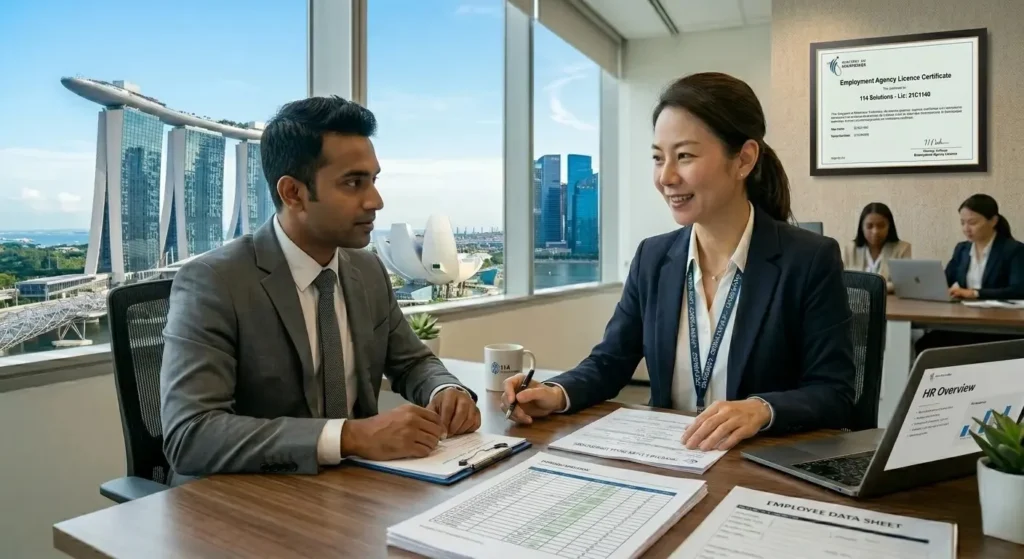 114 Solutions MOM-licensed manpower agency helping Singapore employer manage levy compliance