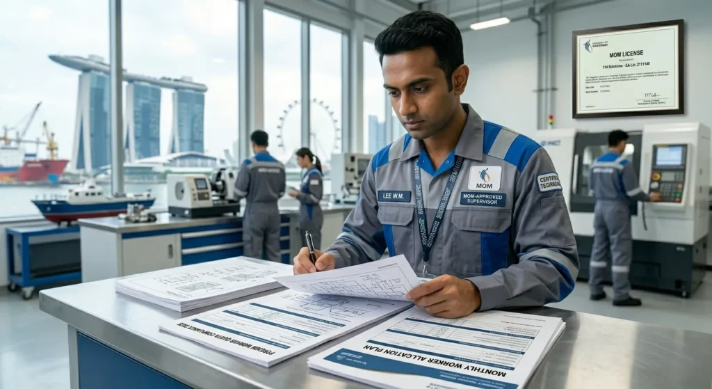 Mid-skilled foreign technician on S Pass working in Singapore industrial sector 2026