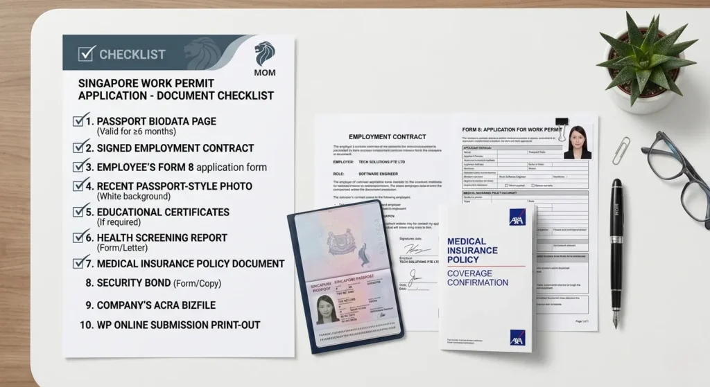 Required documents checklist for Singapore Work Permit application 2026