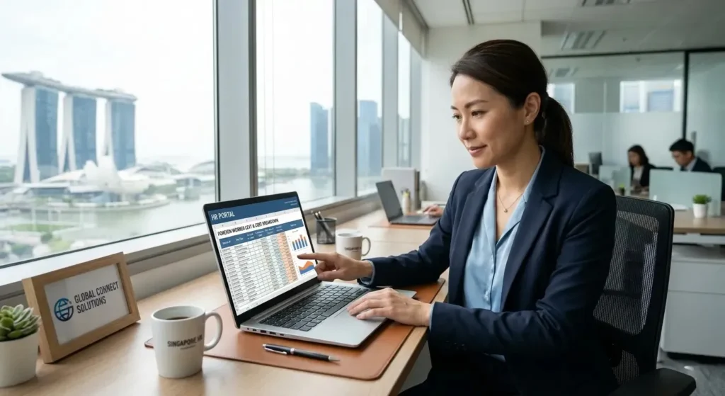 Singapore employer reviewing foreign worker levy and hiring cost breakdown 2026